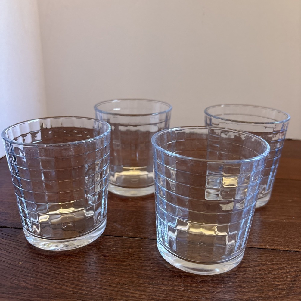 Circleware Crystal Windowpane Double Old Fashioned Glasses Set Of 4